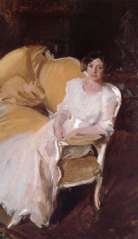 Joaquin Sorolla Andrei Aristide sat on the sofa china oil painting image